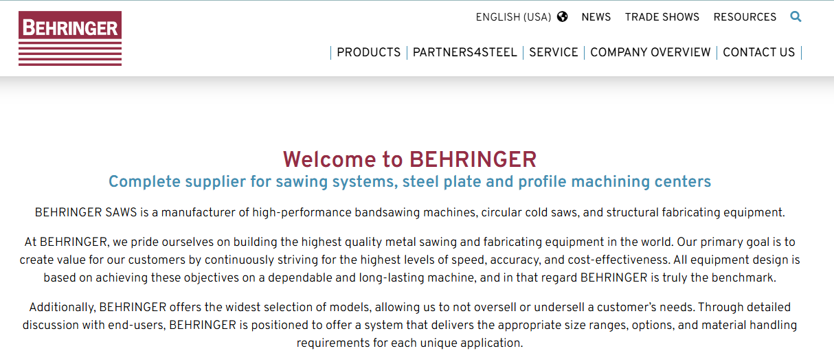 Behringer Company Overview Banner